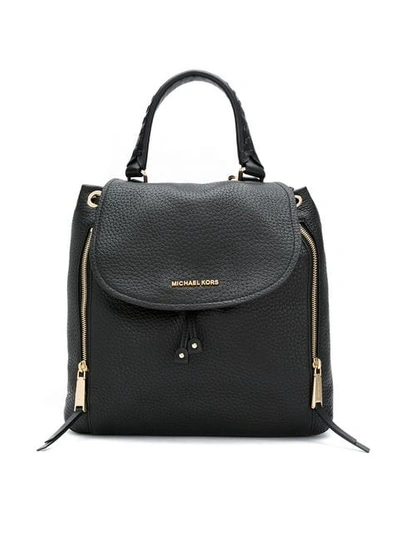 Viv Large Leather Backpack In Black