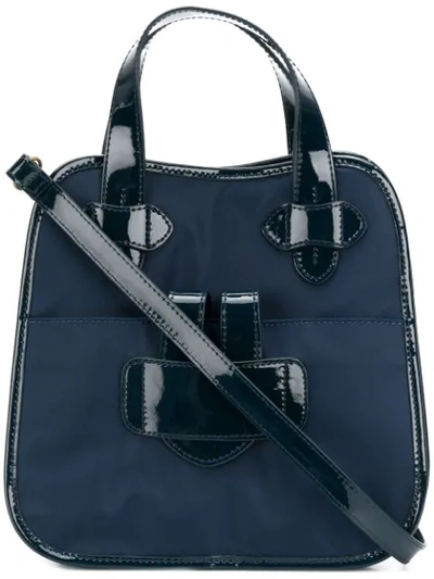 Shop Tila March Zelig Small Contrast Trim Tote In Marine