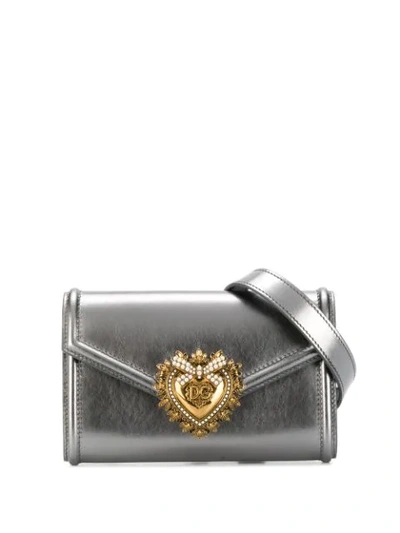 Shop Dolce & Gabbana Devotion Belt Bag In Silver