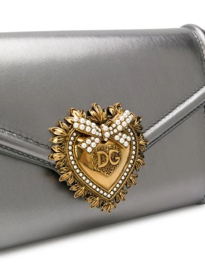 Shop Dolce & Gabbana Devotion Belt Bag In Silver