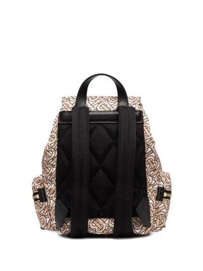 Shop Burberry Small Tb Monogram Backpack In Neutrals