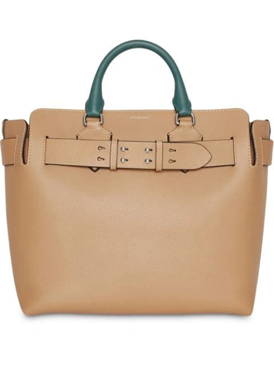 Shop Burberry The Medium Tri-tone Leather Belt Bag In Neutrals