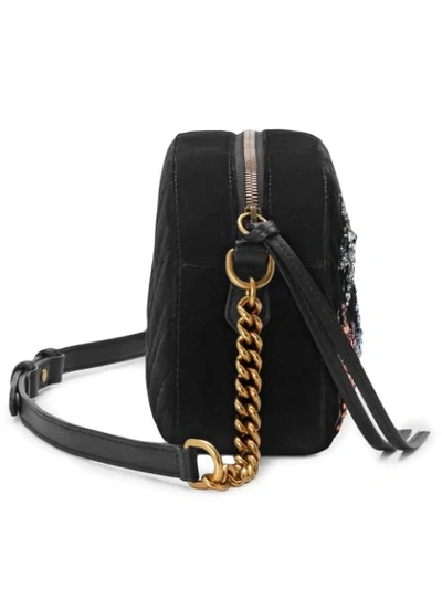 Shop Gucci Gg Marmont Small Shoulder Bag In Black