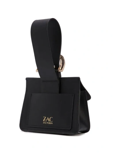 Shop Zac Zac Posen Biba Buckle Handbag In Black ,gold