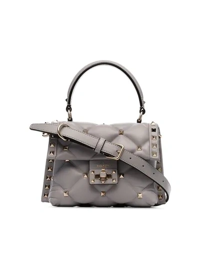 Shop Valentino Garavani Grey Candystud Quilted Leather Mini Bag