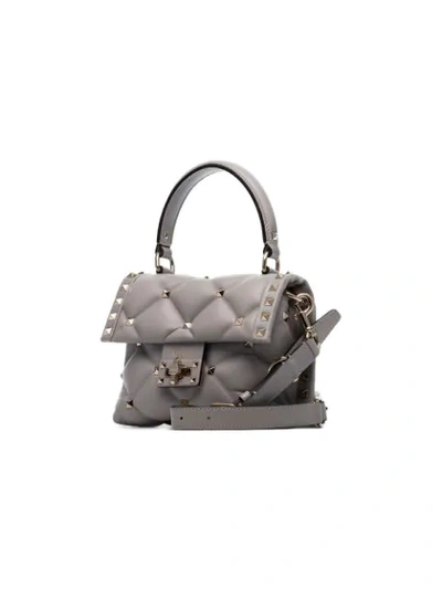 Shop Valentino Garavani Grey Candystud Quilted Leather Mini Bag
