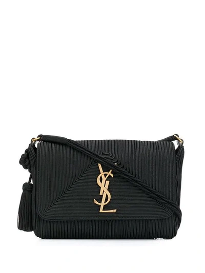 Shop Saint Laurent Monogram Tassel Bag In Black