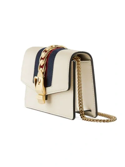 Shop Gucci Sylvie Leather Mini Chain Bag In White