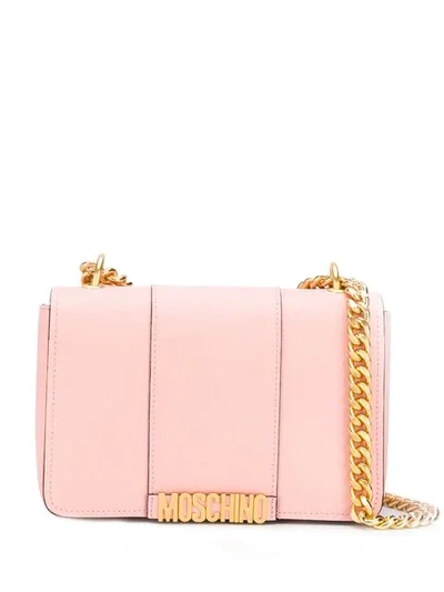 Shop Moschino Chain Shoulder Bag - Pink