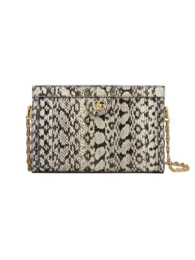 Shop Gucci Ophidia Small Snakeskin Shoulder Bag In White