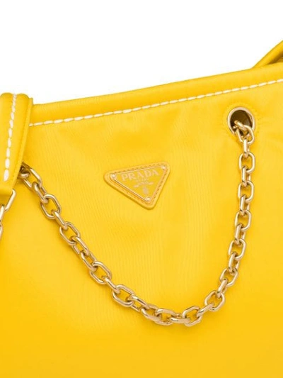 Shop Prada Nylon Tote Bag In Yellow