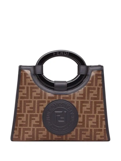 Shop Fendi Small Runaway Shopping Tote In Brown