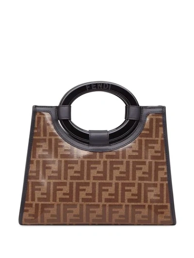 Shop Fendi Small Runaway Shopping Tote In Brown