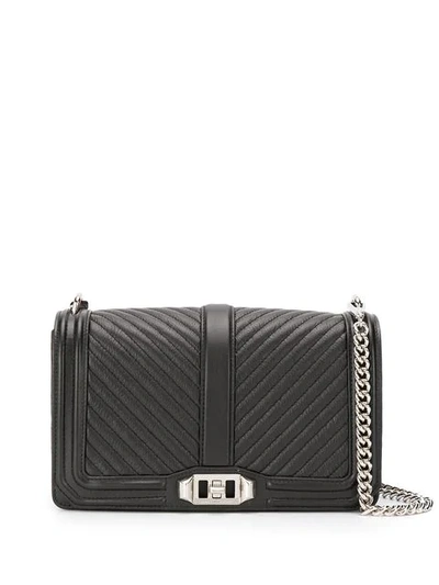 Shop Rebecca Minkoff Love Quilted Crossbody Bag In Black
