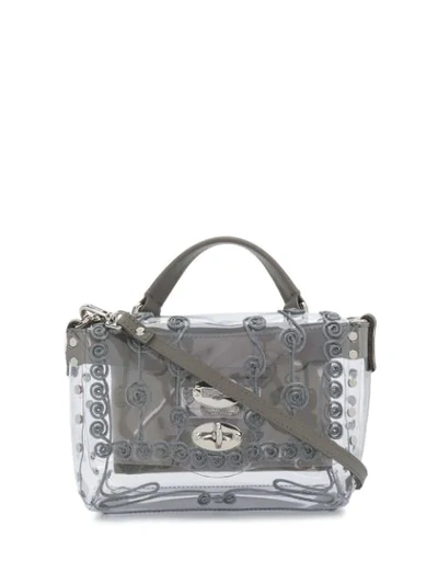 Shop Zanellato Embroidered Perspex Box Bag In Grey