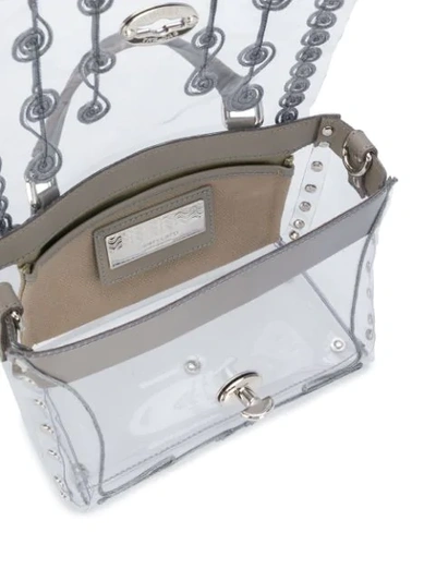 Shop Zanellato Embroidered Perspex Box Bag In Grey