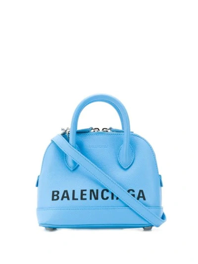 BALENCIAGA VILLE TOP HANDLE XXS AJ TOTE - 蓝色