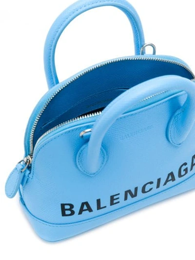 Shop Balenciaga Ville Top Handle Xxs Aj Tote In Blue