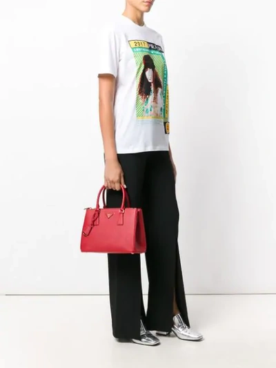 Prada Saffiano Lux Galleria Bag In Red
