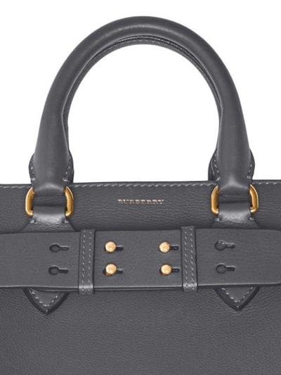 Shop Burberry The Small Leather Belt Bag In Grey