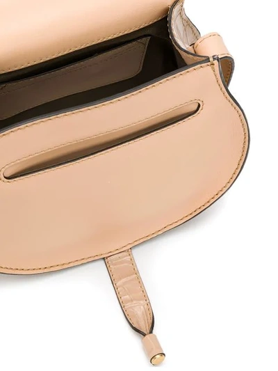Shop Chloé Mini Marcie Saddle Bag In Neutrals