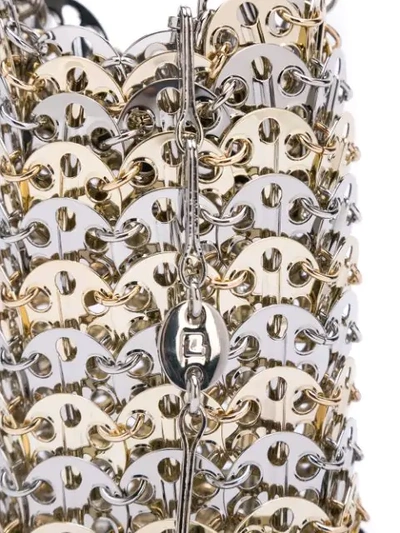 Shop Paco Rabanne Contrast Shoulder Bag In M960 Silver/light Gold