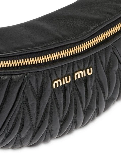 Shop Miu Miu Matelassé Belt Bag In Black