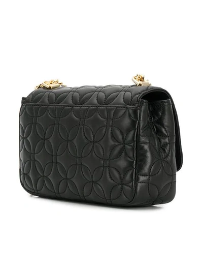 Shop Michael Michael Kors Sloan Floral Quilted Shoulder Bag In Black