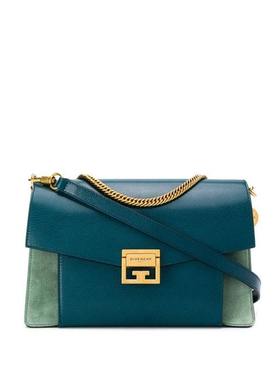 Shop Givenchy Panelled Shoulder Bag In Blue