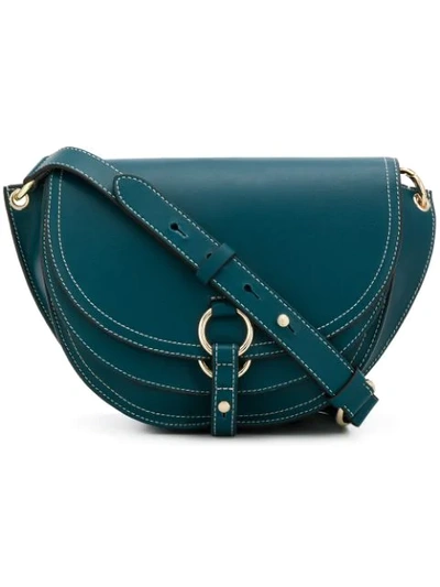 Shop Tila March Contrast Stitch Shoulder Bag - Blue