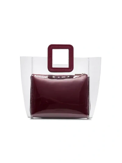Shop Staud Burgundy Shirley Leather Pvc Bag In Red