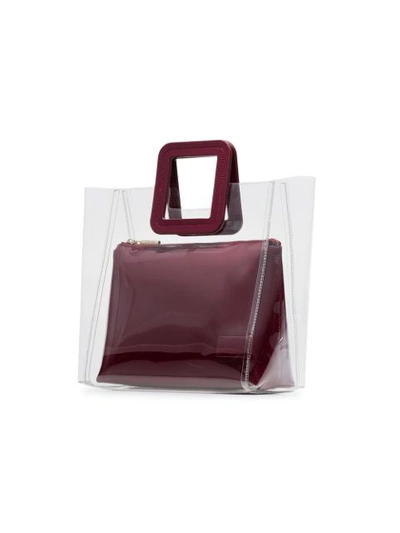 Shop Staud Burgundy Shirley Leather Pvc Bag In Red