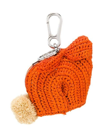 Shop Loewe Bunny Bag Charm In Orange