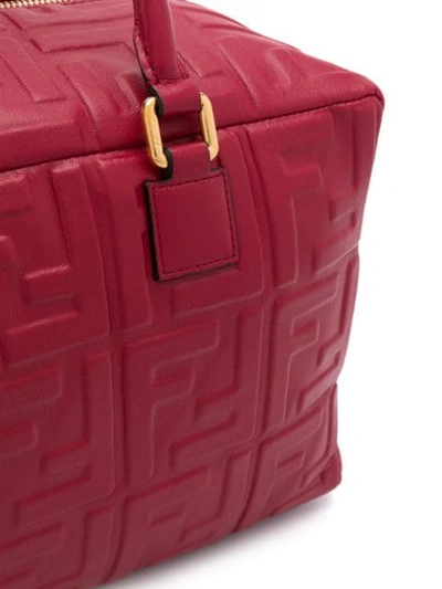 Shop Fendi Small Boston Ff Motif Bag In Red