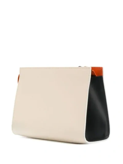Shop Marni Colour Block Shoulder Bag In Neutrals