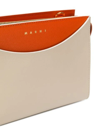 Shop Marni Colour Block Shoulder Bag In Neutrals