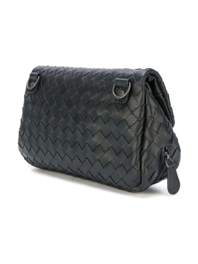 Shop Bottega Veneta Nero Intrecciato Nappa Messenger Bag In Black