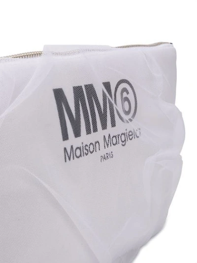 MM6 MAISON MARGIELA TULLE CLUTCH BAG - 白色