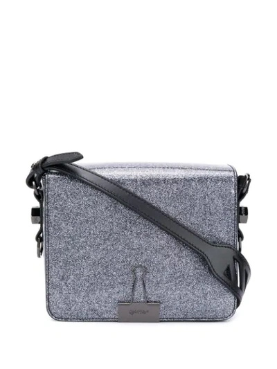 Shop Off-white Binder Clip Shoulder Bag In Grey