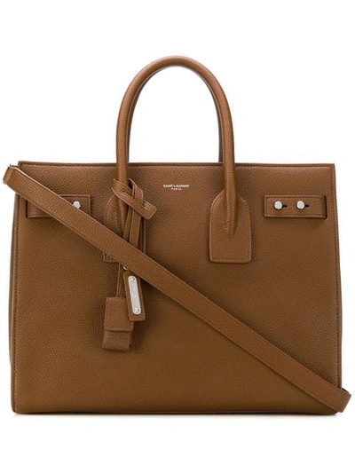 Shop Saint Laurent Small Sac De Jour Tote In Brown