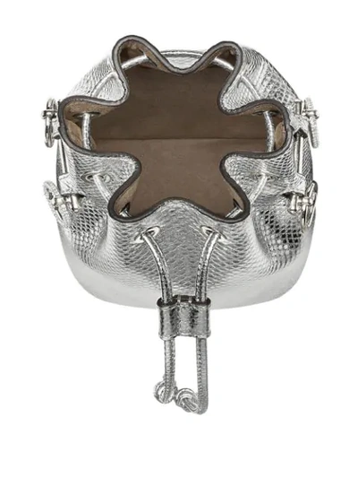 Shop Fendi Mini Mon Tresor Bucket Bag In Silver