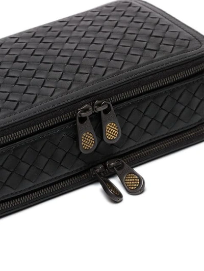 Shop Bottega Veneta Black Woven Leather Box Bag