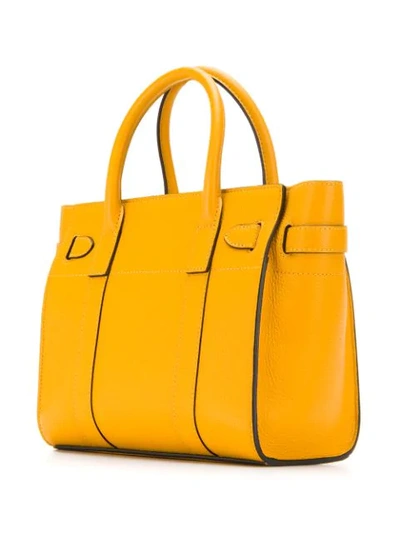 Shop Mulberry Mini Bayswater Tote In Yellow
