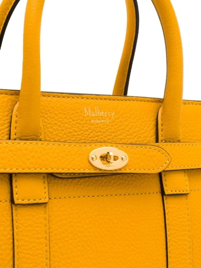 Shop Mulberry Mini Bayswater Tote In Yellow