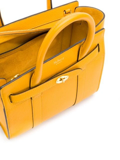 Shop Mulberry Mini Bayswater Tote In Yellow