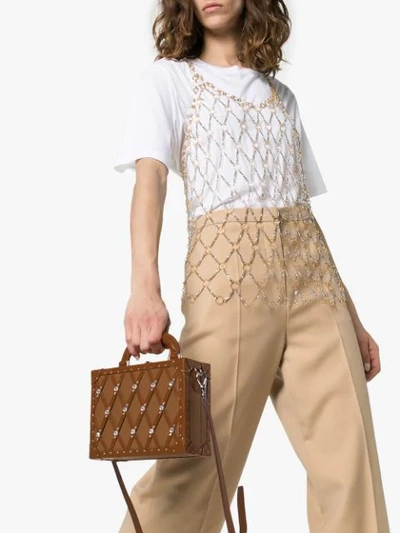 Shop Area Dion Studded Box Bag In Brown