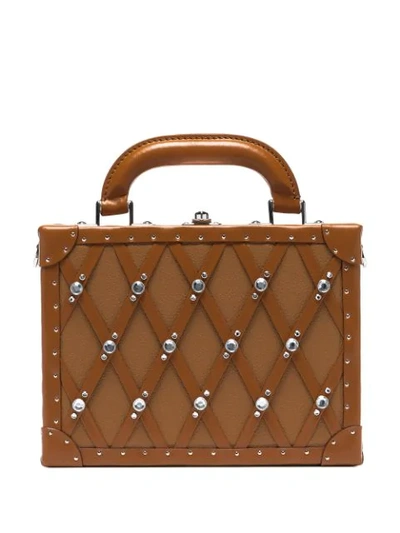 Shop Area Dion Studded Box Bag In Brown