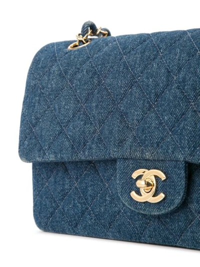 Pre-owned Chanel 1997-1999 Denim Double Shoulder Bag In Blue