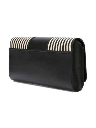 Shop Perrin Paris Le Corset Striped Clutch In Black