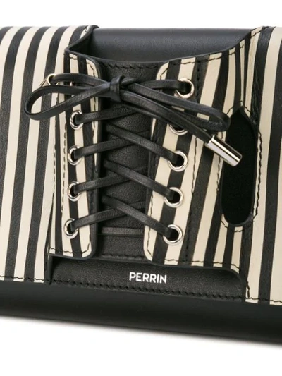 Shop Perrin Paris Le Corset Striped Clutch In Black